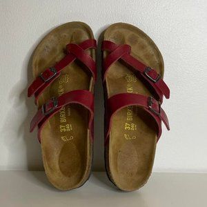 Red Birkenstock Sandals - Size 37